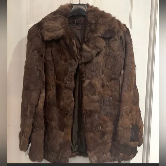 100% real genuine angora rabbit fur coat - Picture 1 of 2